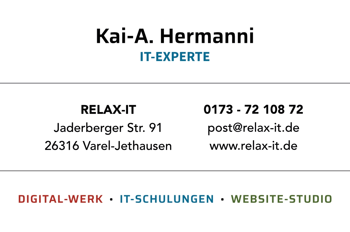RELAX-IT Visitenkarte